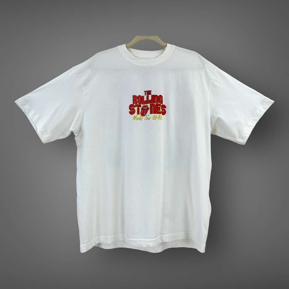 Pull & Bear Rolling Stones World Tour 1981-82 Men's T-Shirt M White Short Sleeve